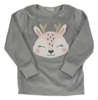 Šedá plyšová mikina se srnkou C&A