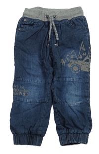 Tmavomodré jogger podšité rifle s autem Topomini 