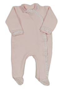 Světlerůžový prošívaný overal s volánky