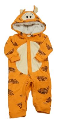 Oranžová tepláková kombinéza s kapucí - tygr Disney 