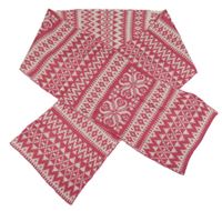 Růžovo-bílá vzorovaná pletená šála Caverline