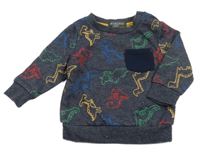 Tmavomodrá mikina s dinosaury Primark