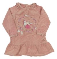 Světlerůžové sametové šaty s princeznou a jednorožcem Sergent Major