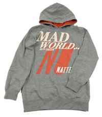 Šedá mikina s nápisem a kapucí Dognose 