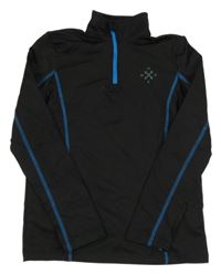 Černá funkční sportovní mikina s potiskem a rolákem Crivit