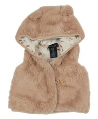 Nové - Světlerůžová kožešinová podšitá vesta s kapucí Cynthia Rowley