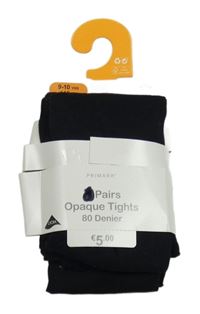 Nové - 2x - Černé silonové punčocháče Primark