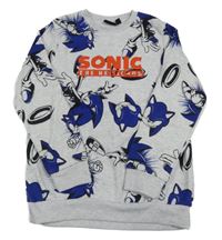 Šedá melírovaná mikina se Sonicem Primark