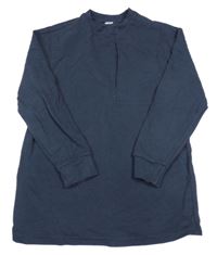 Tmavomodrá žebrovaná mikina s kapsou F&F