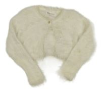 Smetanové chlupaté svetrové bolerko H&M