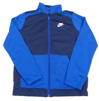 Tmavomodro-safírová propínací sportovní mikina s logem Nike