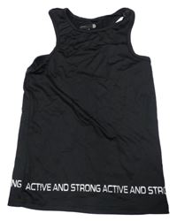 Černý sportovní top s nápisem Ergeenomixx