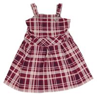 Růžovo-světlerůžovo-bílé kostkované šaty LTD