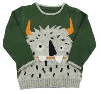 Olivový svetr s příšerkou Nutmeg