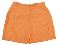 Oranžové plátěné kraťasy s kapsami Alive 