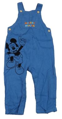 Modré lněné laclové kalhoty s Mickeym Primark