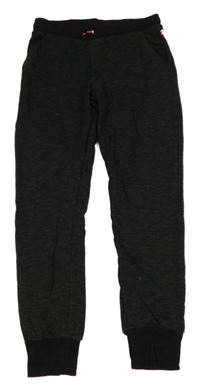 Nové - Černo-šedé melírované tepláky H&M