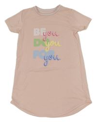 Světlerůžová noční košile s nápisy Primark