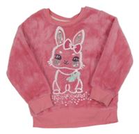Růžová chlupatá mikina se zajíčkem Kids