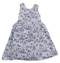 Bílo-růžové šaty s kytičkami a motýlky PRIMARK