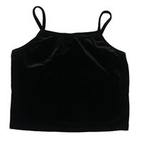 Černý sametový crop top Shein