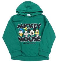 Tmavozelená mikina s Mickey s kamarády a kapucí PRIMARK