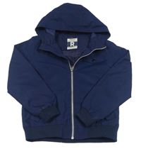Tmavomodrý šusťákový podzimní bomber s kapucí Rebel