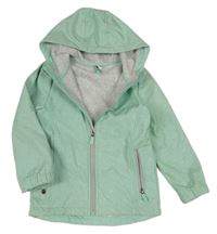 Mentolová melírovaná softshellová bunda s květy a kapucí Topolino