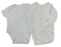 2x - Body - Bílé Matalan, bílo-růžové puntíkaté H&M