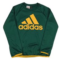 Tmavozeleno-hořčicová funkční sportovní mikina zn. Adidas