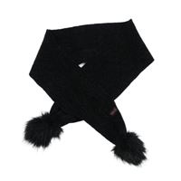 Černá melírovaná žinylková šála s nápisem - Minnie a bambulemi PRIMARK