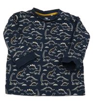 Tmavomodré pyžamové triko s dinosaury Topomini