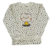 Smetanová puntíkatá mikina s 3D kočičkou C&A