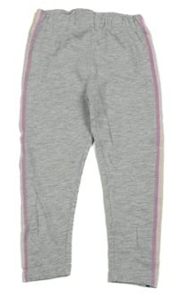 Šedé melírované legíny s pruhy Kiki&Koko