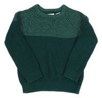 Smaragdovo-tmavozelený žebrovaný svetr FAT FACE