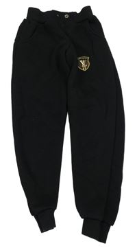 Černé teplé tepláky s erbem Louis Vuitton