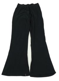 Černé žebrované flare kalhoty Nutmeg