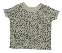 Smetanovo-černé vzorované žebrované tričko George