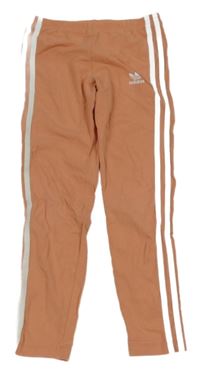 Světleskořicovo-bílé legíny Adidas