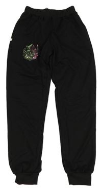 Černé tepláky s čarodějkou a princeznou