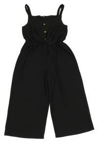 Černý mačkaný kalhotový culottes overal PRIMARK
