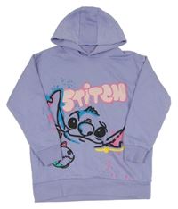 Nové - fialová mikina se Stitchem a kapucí PRIMARK