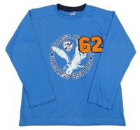 Modré triko s orlem a nápisy a číslem 