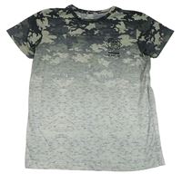 Army-bílé melírované tričko s nápisem Primark