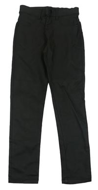 Černé skinny rifle koženkového vzhledu zn. F&F