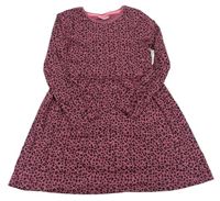 Starorůžové bavlněné šaty s leopardím vzorem Matalan
