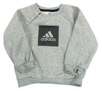 Šedá melírovaná mikina s logem Adidas