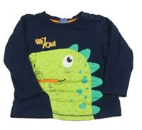 Tmavomodré triko s dinosaurem Dopodopo