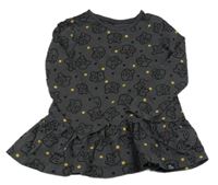 Antracitová puntíkatá bavlněná šatová tunika s Pudseym George