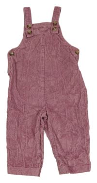 Starorůžové manšestrové laclové kalhoty Primark